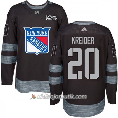 Män Ishockey New York Rangers Tröja Chris Kreider 20 1917-2017 100th Anniversary Adidas Svart Authentic